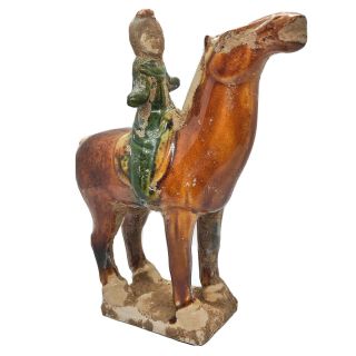 Antique Or Vintage Chinese Porcelain Statue Of Man On Horse Decor Display Old