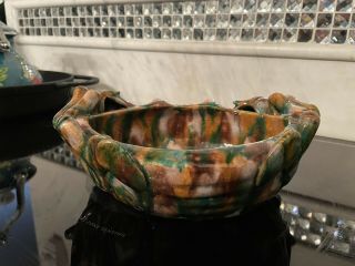 Antique Chinese sancai glazed Pottery crab Bowl 2