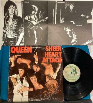 Queen Sheer Heart Attack Orig 1974 Prc Press Lp Insert Band Poster Mercury Glam