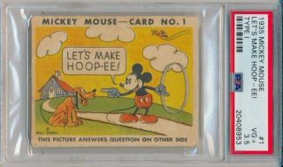 1935 Mickey Mouse Gum Card 1 Let 