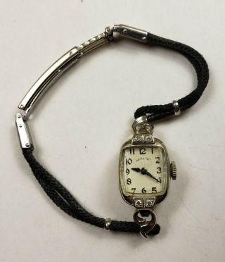 Vintage Ladies Hamilton 14k Gold And Diamond Watch