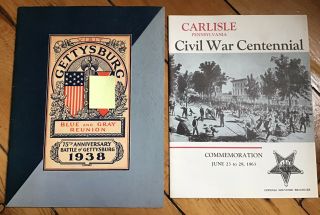 Gettysburg 1938 75th Anniversary Reunion & Carlisle,  Pa.  Cw Centennial Brochure