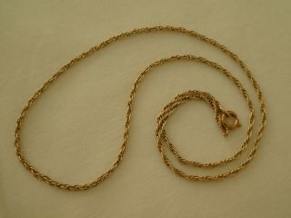 Vintage 9ct Solid Gold Rope Chain