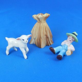 Vintage Bone China Little Boy Blue Miniature Nursery Rhyme Figurine Variation