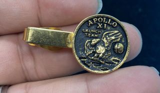 Vintage Nasa Apollo Xi 11 Launch Team Tie Tack Bar Clip