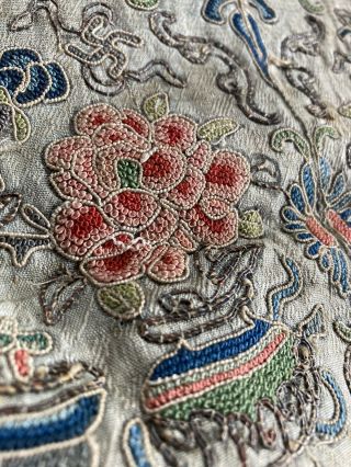 Fine 19th C Chinese Silk Embroidery Panel