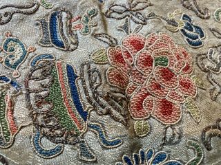 FINE 19th C Chinese Silk Embroidery Panel 3