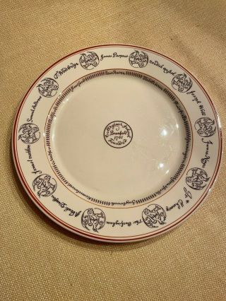 Vtg Yale University Branford College Ironstone Dining Plate Syracuse China