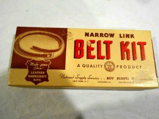 Vintage Boy Scouts Bsa Narrow Link Belt Kit W/instructions