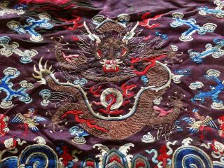 Gorgeous Antique Chinese Silk Robe Remnant - Dragon 2