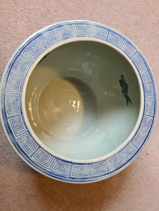 Chinese Blue White Porcelain Jardiniere Fishbowl Planter.  Unknown age or maker 2