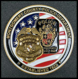 Montgomery County Police Department Challenge Coin Badge Patch Shield Maryland
