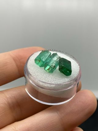 Double Terminated Emerald Gemstones - 1.  7 Grams - Vintage Estate Find