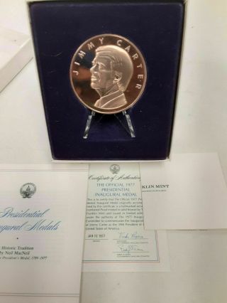 1977 Jimmy Carter Proof Bronze Presidential Inaugural Medal - Box &