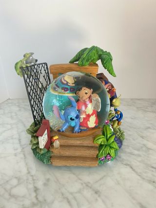 Disney Lilo & Stitch Aloha Animal Rescue Snowglobe Statue Rare Globe Adoption