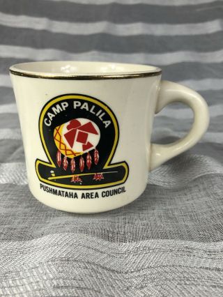Vintage Boy Scouts Coffee Mug 1970s Camp Palila Pushmataha Area Council