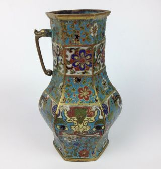 Antique Oriental Cloisonne Vase - 18th Century Japanese ? Chinese ? Bronze Enamel