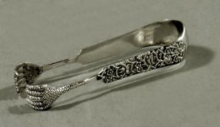 Chinese Export Silver Sugar Tongs C1890 Signed