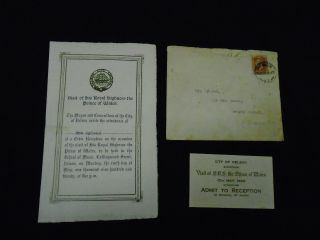 Edward Viii / Prince Of Wales Special Invatation Card / Envolpe 1920 Zealand