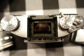 Vintage EXAKTA Ihagee VX 35mm SLR camera w/50mm Zeiss Tessar Lens and case 3