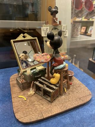 Disney Parks Mickey Mouse & Walt Disney Self Portrait Figurine Statue