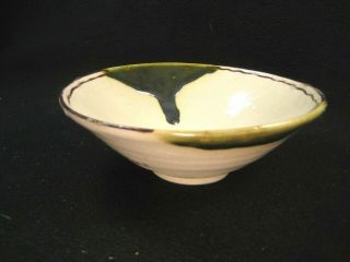 Antique Japanese Oribe Ware Tea Ceremony Ceramic Chawan Tea Bowl