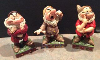 Jim Shore Disney Snow White & 7 Dwarfs - Doc,  Sneezy & Grumpy - 3 Figurines