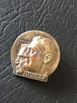 1936 Franklin Roosevelt John Garner Fdr Campaign Pin Pinback Button Political E8