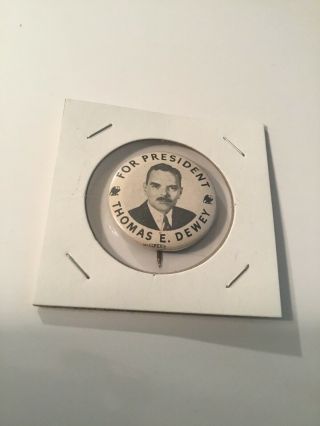 Vintage 1948 Thomas E.  Dewey For President Campaign Political Pin Button