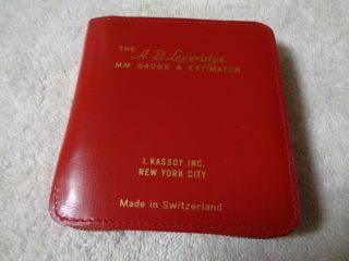 Vintage Ad Leveridge Mm Gauge & Weight Estimator Carrying Case Box Switzerland