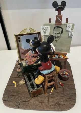 Disney Parks Mickey Mouse Self Portrait Figurine Figure Nib
