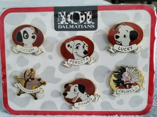 Disney 101 Dalmatians 6 Pin Set - In Plastic - 2006