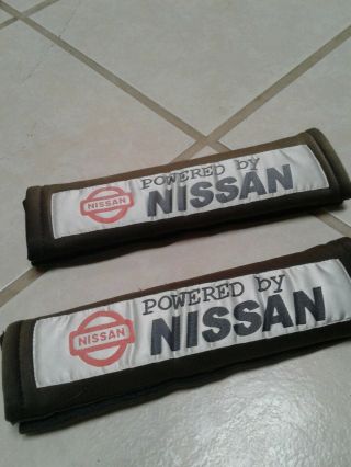 Nissan Powered By Shoulder Seat Belt Lap Pads Racing Harness Nismo Vintage