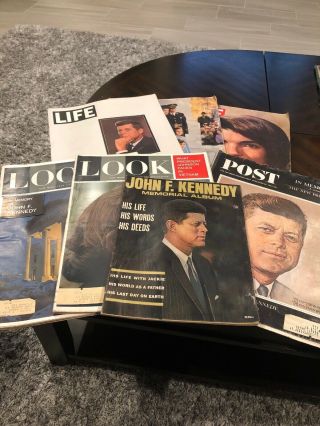 John F Kennedy Memorabilia - Historic Information In 7 Look Life Magazines