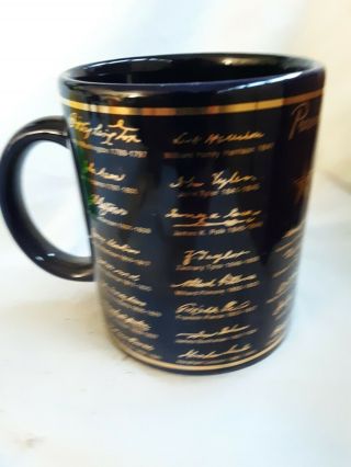 Vintage Presidential Seal Facsimile Autographs Memorabilia Coffee Cup/mug 2001