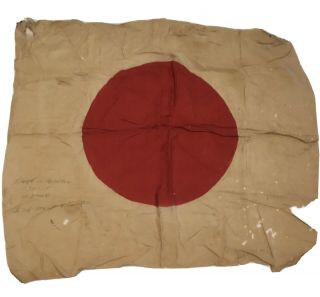 Vintage Japanese Wwii Flag Signed Usmc Veteran Bring Back
