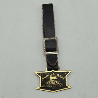 Vintage John Deere Moline Ill.  Quality Implements Leaping Deer Watch Fob & Strap