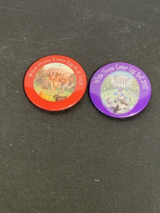 Vintage 2006 & 2007 Political Pin Button Easter At The White House Egg Roll