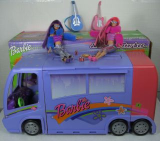 BARBIE Jam’n Glam Dance Tour Bus VTG w/ Box And Accessories Aux Stereo & Lights 2
