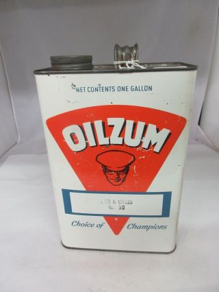 Vintage Advertising Oilzum Motor Oil One 1 Gallon Can Tin A - 308