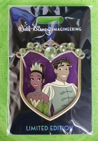 Disney Wdi Pins Princess And The Frog Tiana & Naveen Couples Crest Le250 Pin