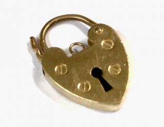 Vintage 9ct Gold Padlock Clasp 2.  5g For Charm Bracelet Hallmarked London 1978