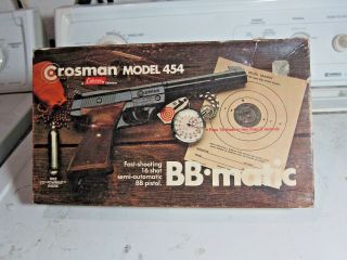Vintage Crosman Model 454 Co2 Bb Air Pistol Gun With Tag