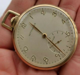 Vintage Wittnauer Gold Filled Wind Up 1.  75 " Pocket Watch Swiss 17jewels 65 Revue