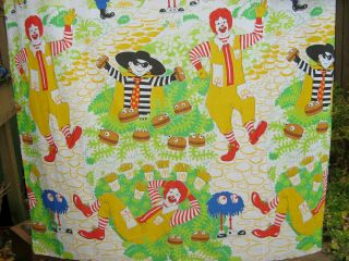 Vintage McDonalds Flat Twin Bed Sheet,  Ronald McDonald,  Hamburgler 2