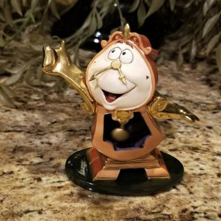 Wdcc Beauty & The Beast Cogsworth Clock Just In Time Box &