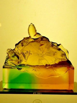 TITTOT Chinese CRYSTAL ART GLASS Amber Green 