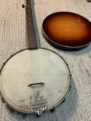 Vintage 5 String Banjo W/ Resonator & Soft Case In