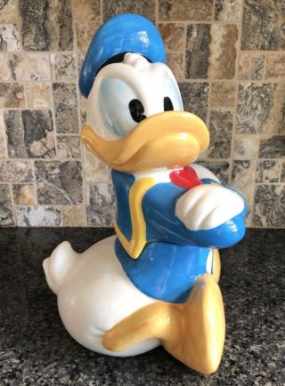 Vintage Walt Disney Donald Duck Cookie Jar By Treasure Craft 14.  75 " Tall Retired