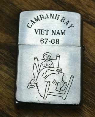 L430 - Vintage Vietnam War Era Zippo Camranh Bay 1960s Identified Schrater